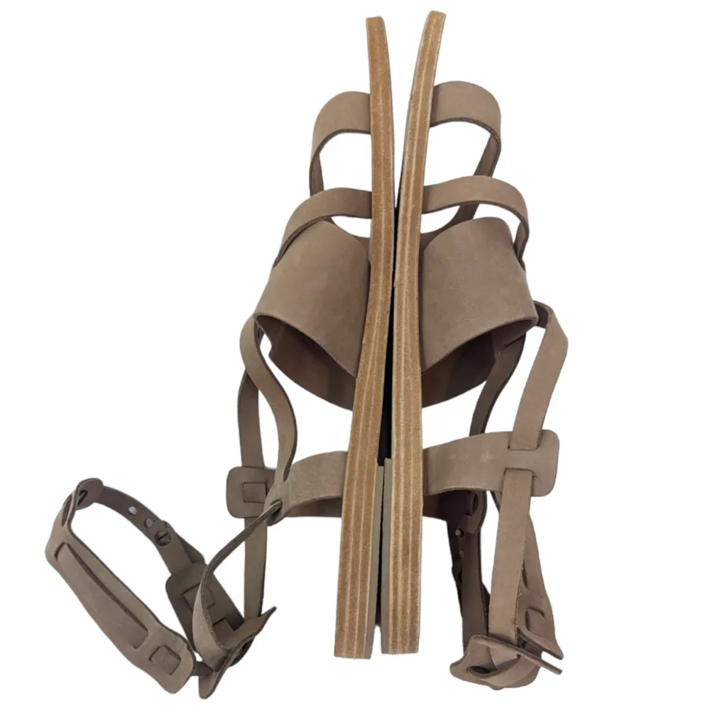 Valia Gabriel Leather Strappy Sandals Anthropologie Womens 39 Hand Made Tan - Picture 5 of 12